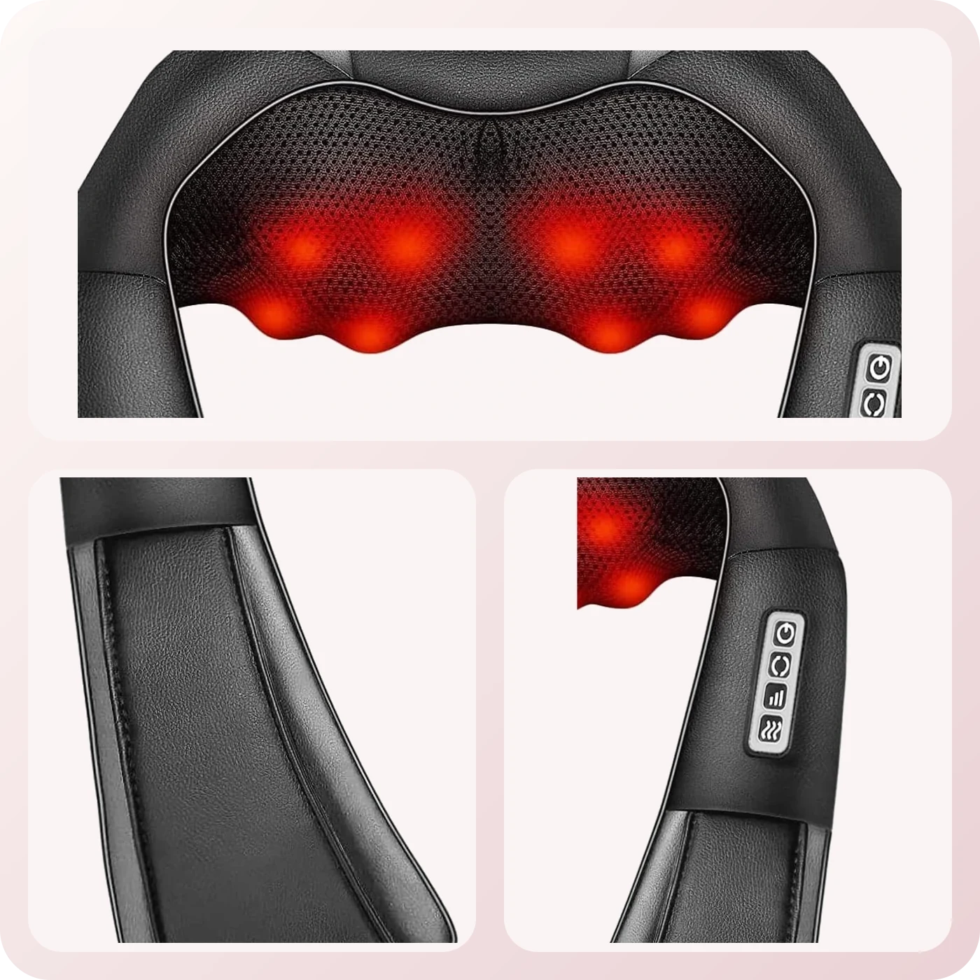 Knead Pro construction details showing its mesh, stitched straps and controller